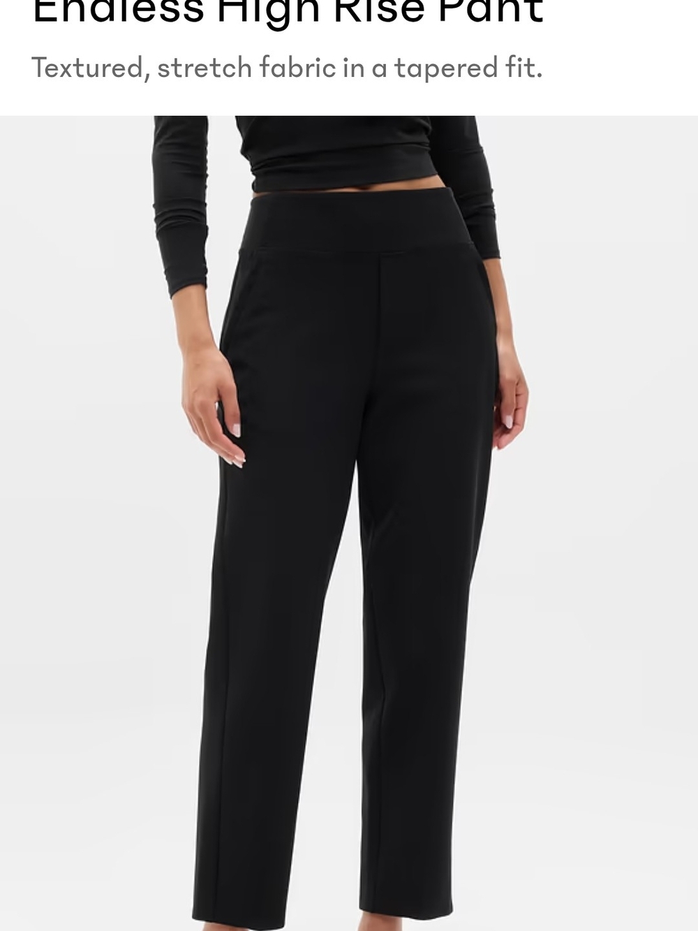 Athleta Black Endless  High-Rise Tapered Pants